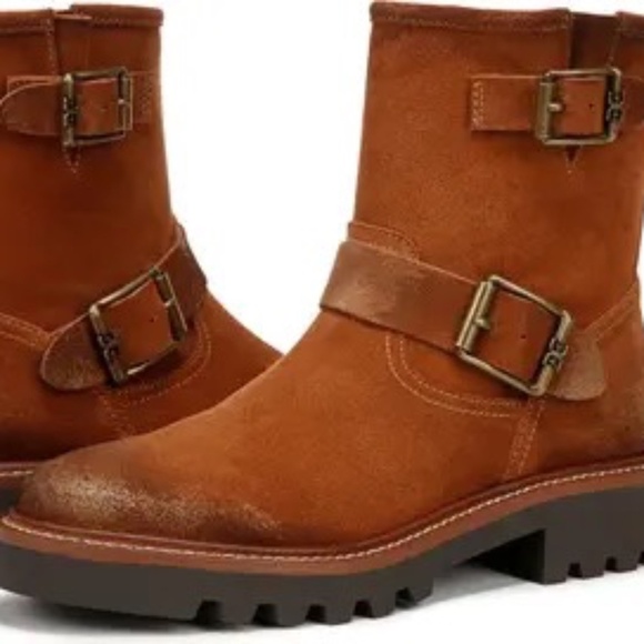 NEW SAM EDELMAN women's kinsley boots in amber brown 7 - Picture 6 of 6